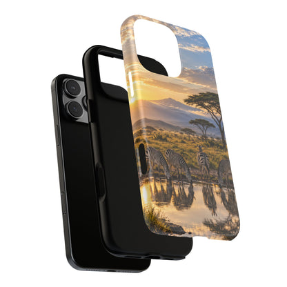 Zebra Water Mirror iPhone Tough Case | zebra safari