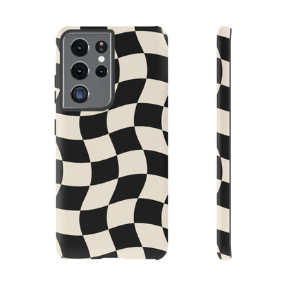 Liquid Check Samsung Galaxy Tough Case | Wavy Checkerboard