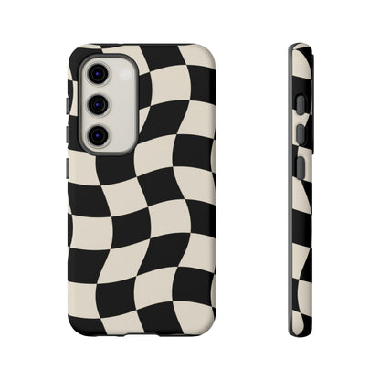 Liquid Check Samsung Galaxy Tough Case | Wavy Checkerboard