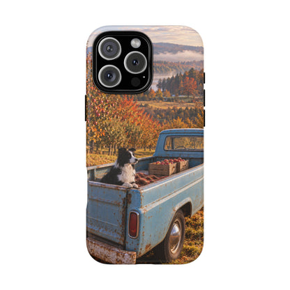 Blue Truck October iPhone Tough Case | border collie