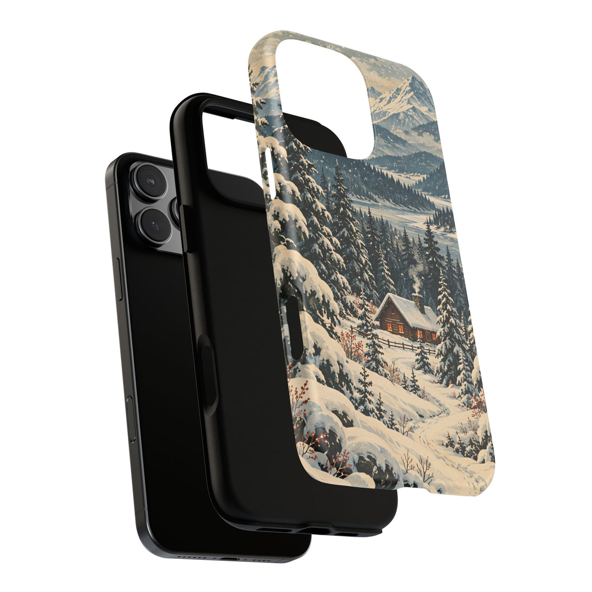 Vintage Winter Cabin Tough Phone Case