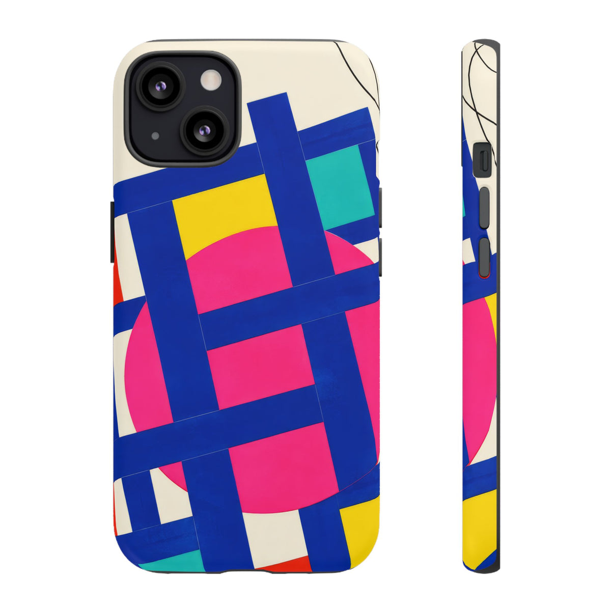 Chromatic Mischief iPhone Tough Case | Geometric Color Block Art