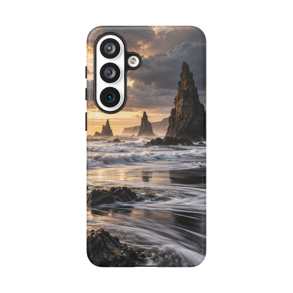 Black Sand and Silver Samsung Galaxy Tough Case | black sand beach