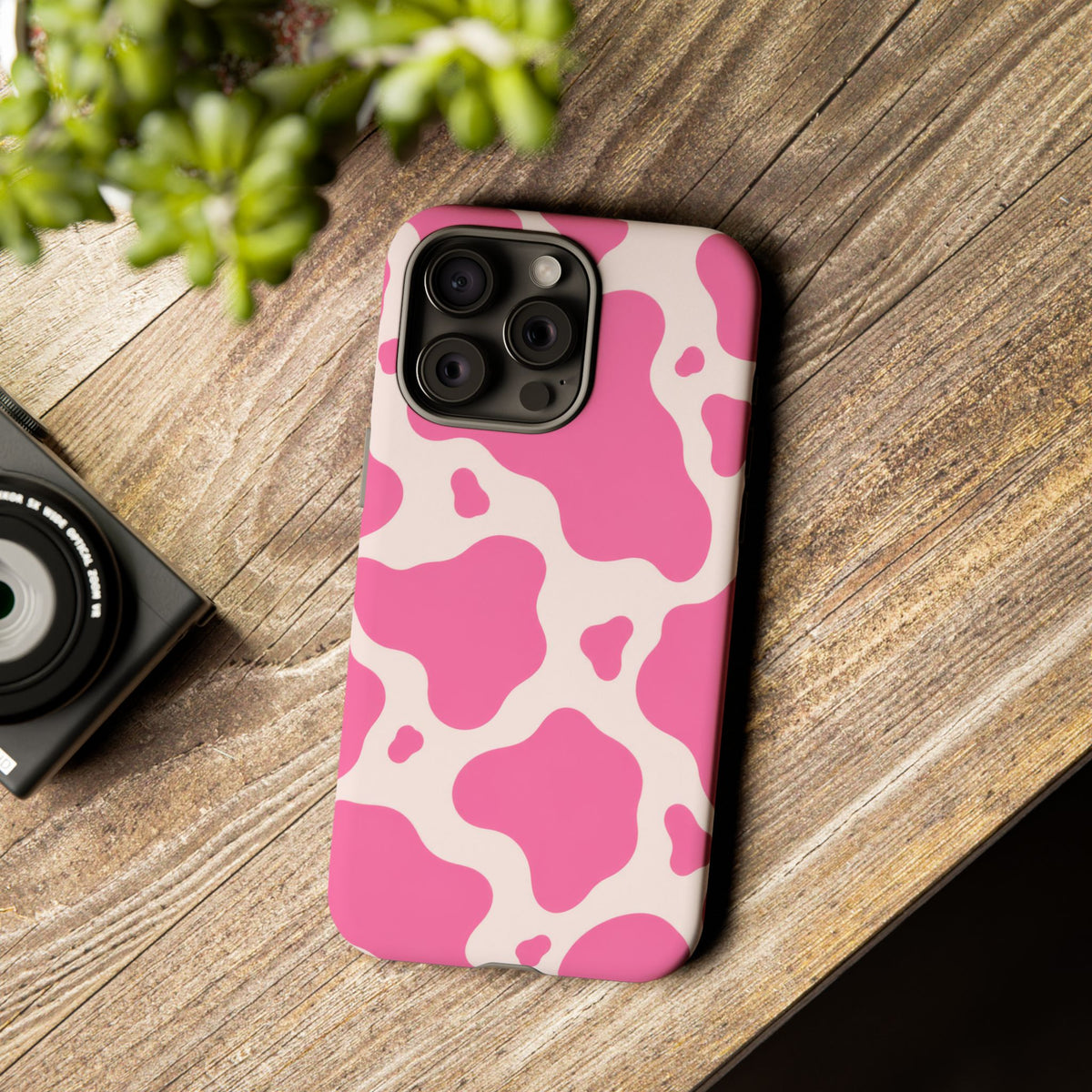 Strawberry Milk iPhone Tough Case | Pink Cow Print