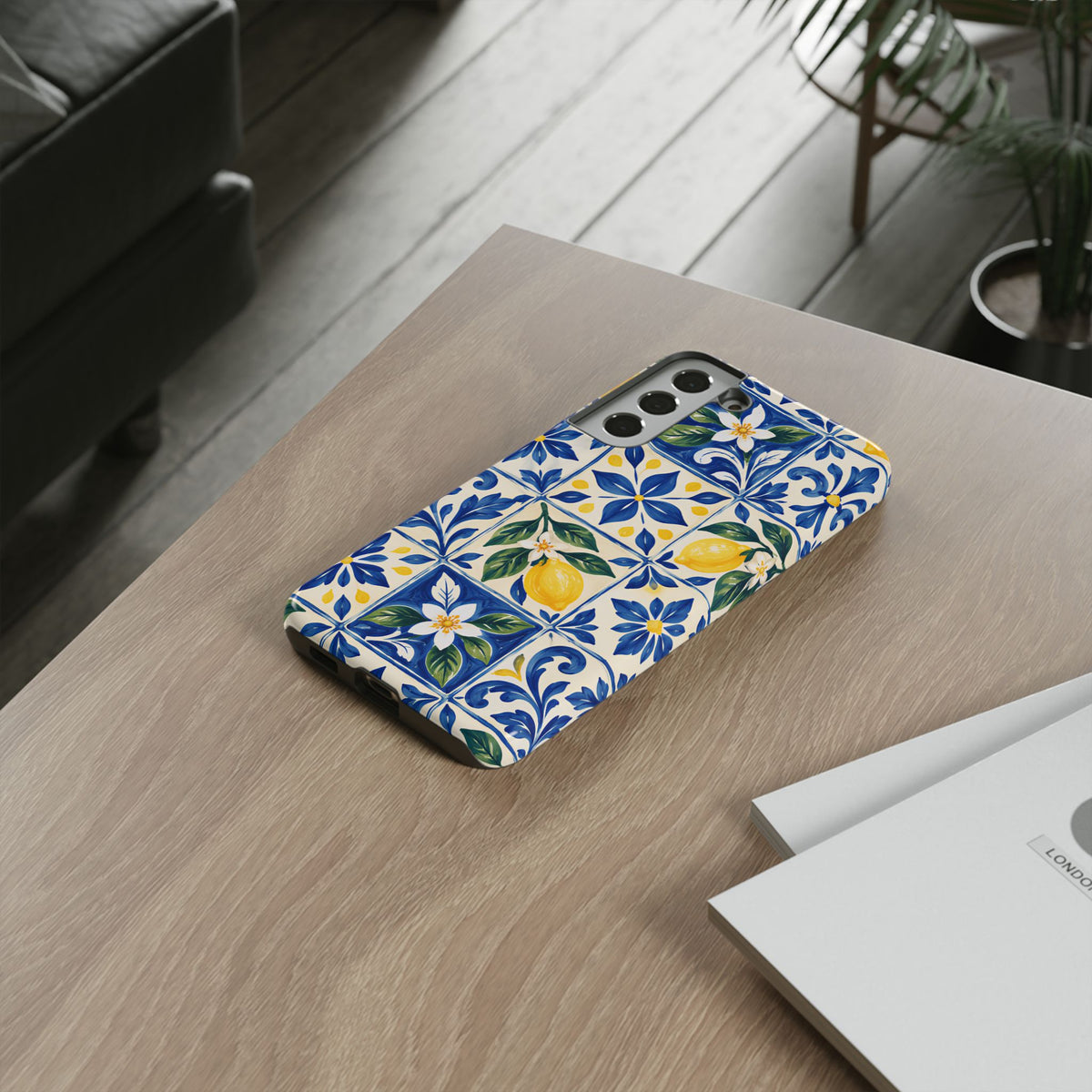 Blue Lemon Tile Samsung Galaxy Tough Case | Azulejo Orchard