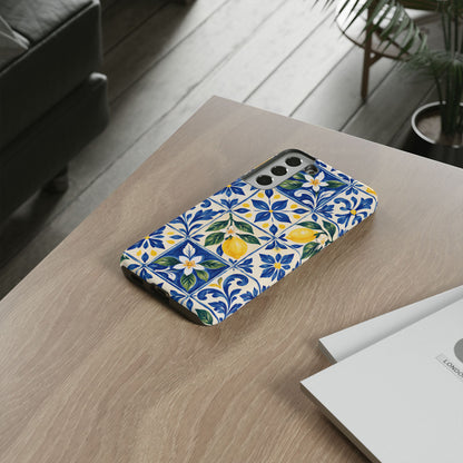 Blue Lemon Tile Samsung Galaxy Tough Case | Azulejo Orchard