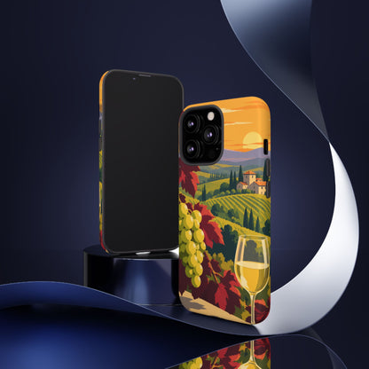 Wine & Grapes — Golden Vintage iPhone Tough Case | wine grapes