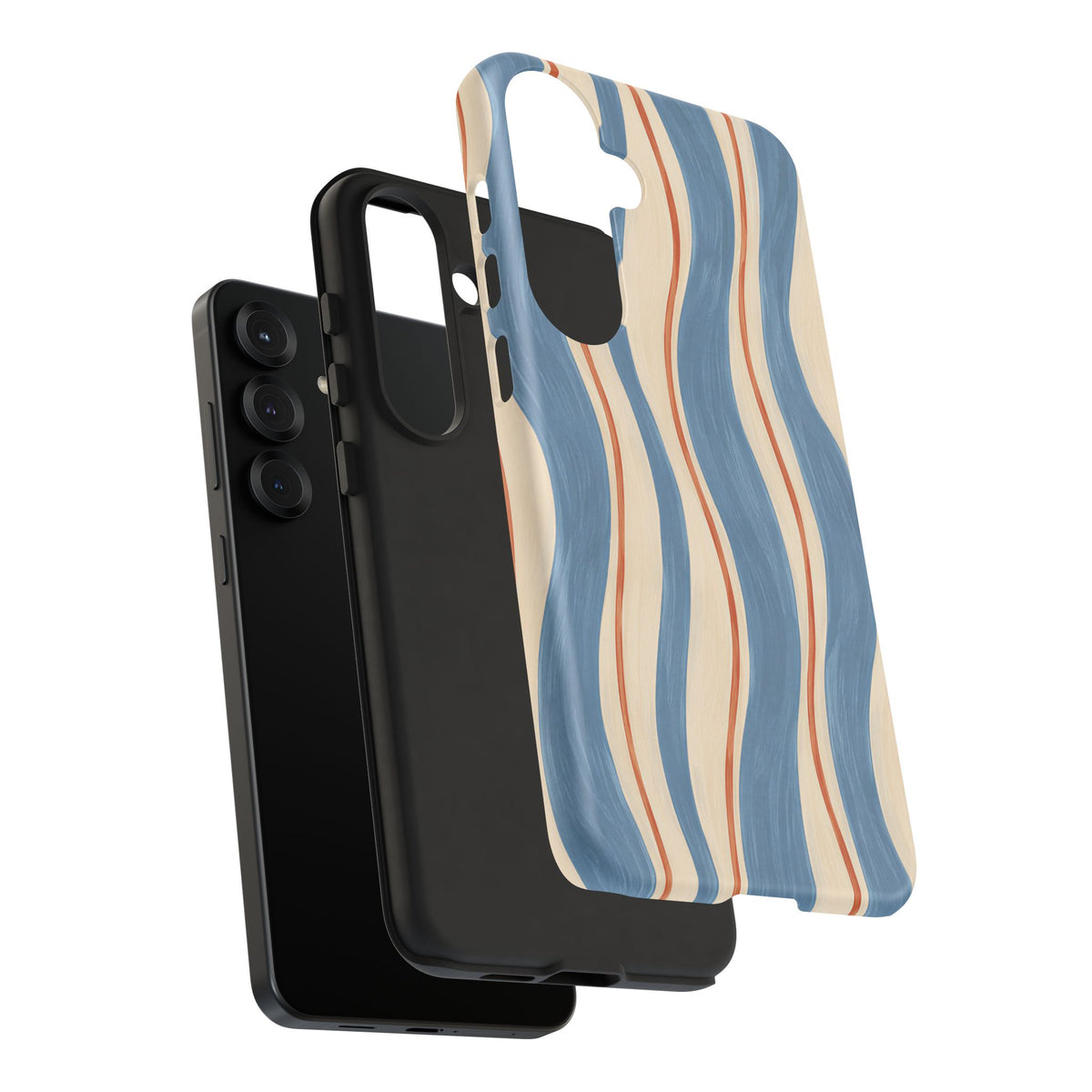 Blue Wavy Stripe Samsung Galaxy Tough Case | Riviera Ribbons