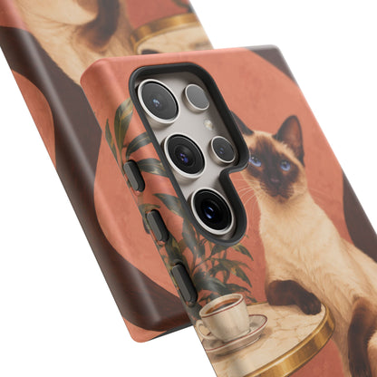 Espresso Cat Club Samsung Galaxy Tough Case | siamese cat