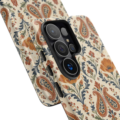 Terracotta Arabesque Samsung Galaxy Tough Case | Terracotta Floral Paisley