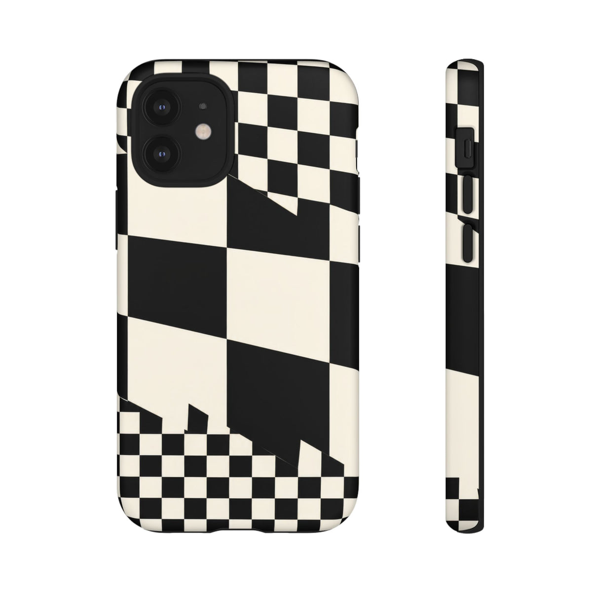 Check Shift iPhone Tough Case | Black & White Checkerboard