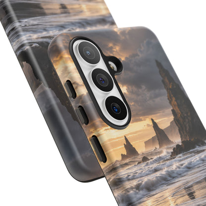 Black Sand and Silver Samsung Galaxy Tough Case | black sand beach