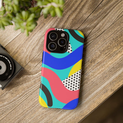 Poolside Pop iPhone Tough Case | Wavy Color Block