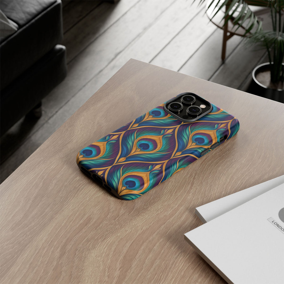 Peacock Nocturne iPhone Tough Case | art deco