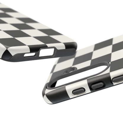 Classic Check Samsung Galaxy Tough Case | Black & White Checkerboard