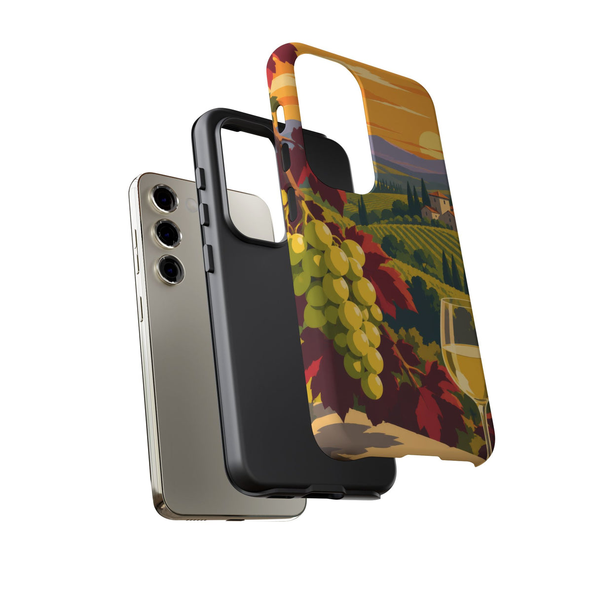 Wine & Grapes — Golden Vintage Samsung Galaxy Tough Case | wine grapes