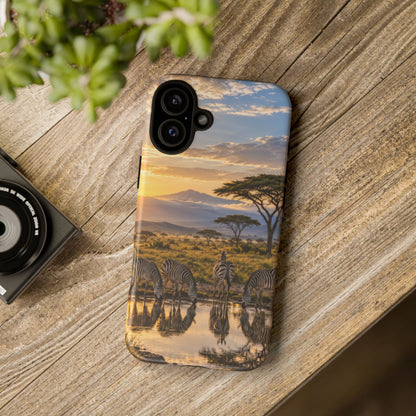 Zebra Water Mirror iPhone Tough Case | zebra safari