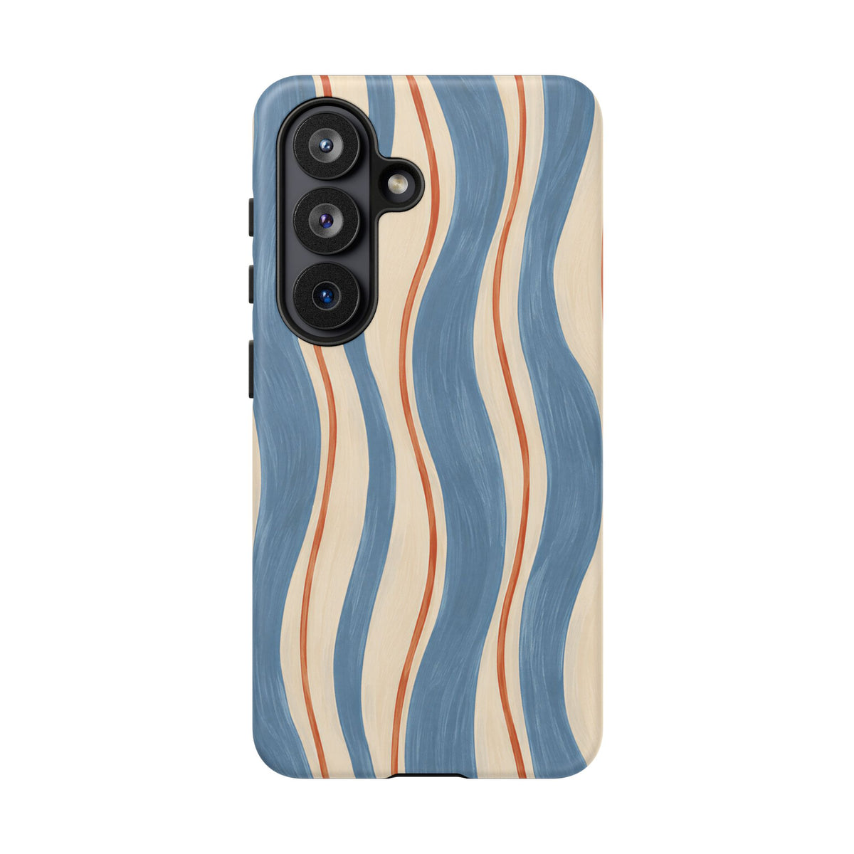 Blue Wavy Stripe Samsung Galaxy Tough Case | Riviera Ribbons