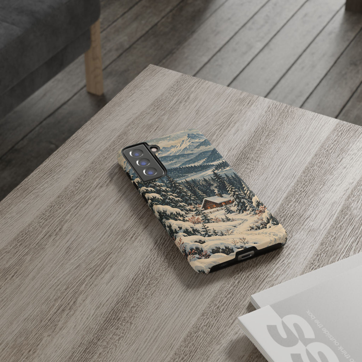 Vintage Winter Cabin Tough Phone Case