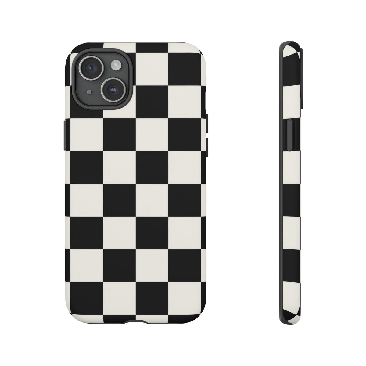 Classic Check iPhone Tough Case | Black & White Checkerboard