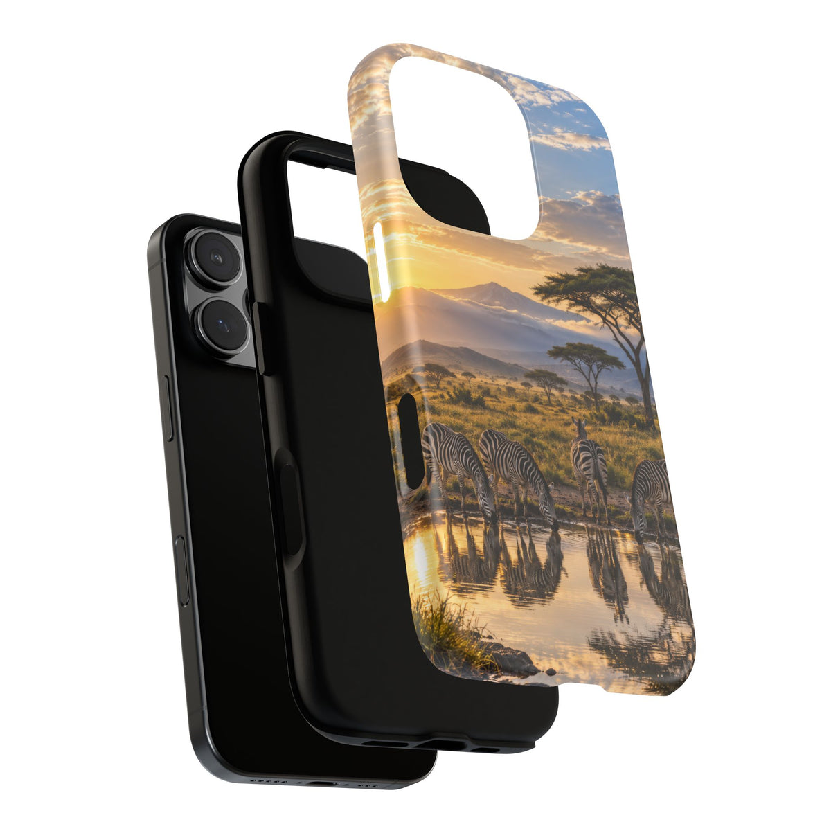 Zebra Water Mirror iPhone Tough Case | zebra safari