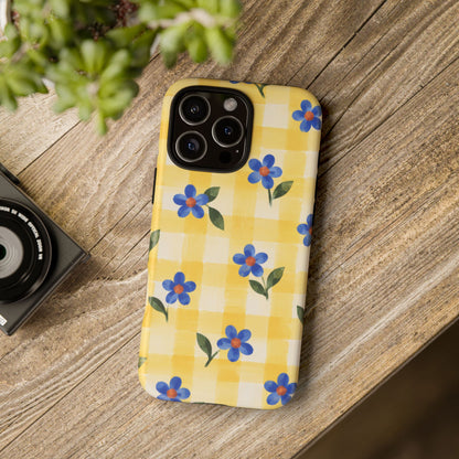 Buttercup Picnic iPhone Tough Case | yellow gingham