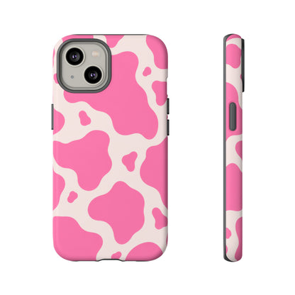 Strawberry Milk iPhone Tough Case | Pink Cow Print