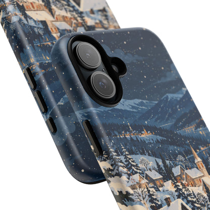 Snowfall on Juniper Lane iPhone Tough Case | christmas village