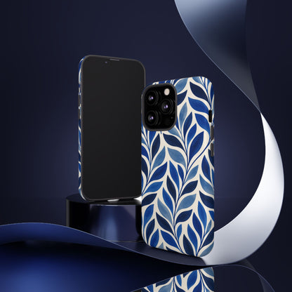 Cobalt Current iPhone Tough Case | Cobalt Blue Leaf Pattern