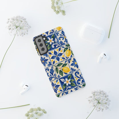 Blue Lemon Tile Samsung Galaxy Tough Case | Azulejo Orchard