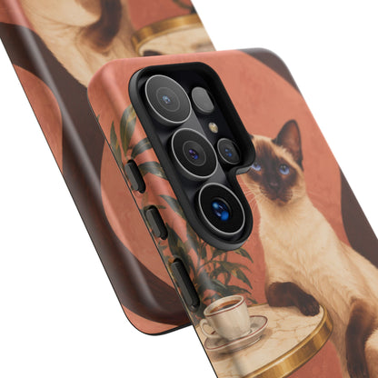 Espresso Cat Club Samsung Galaxy Tough Case | siamese cat