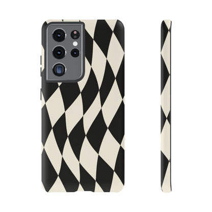 Harlequin Sway Samsung Galaxy Tough Case | Black & White Harlequin