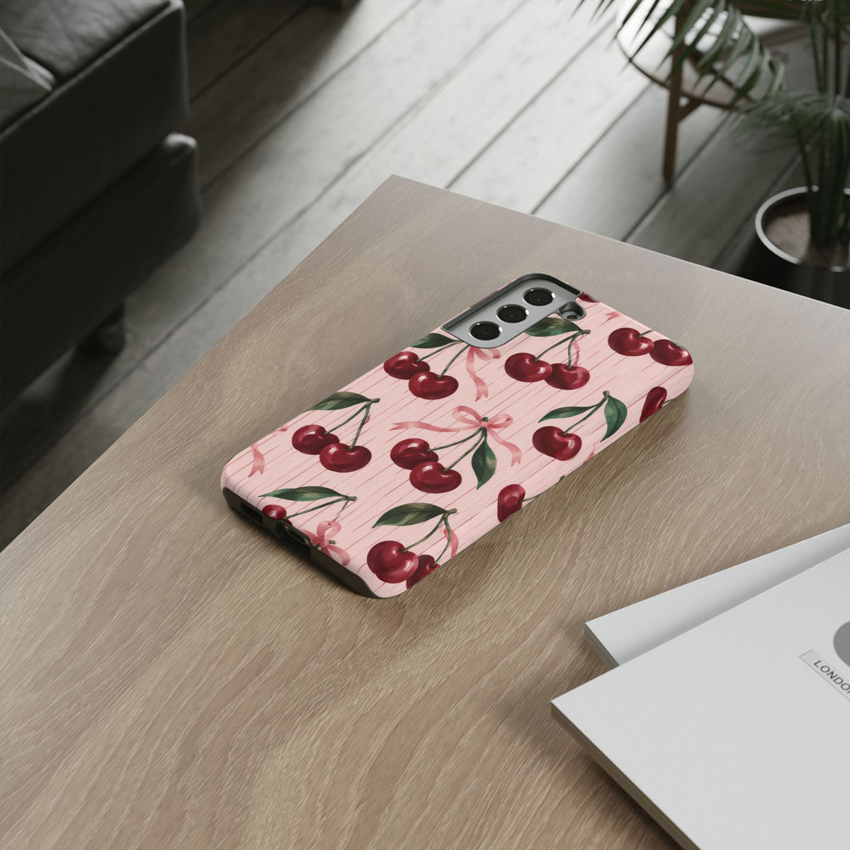 Cherry Ribbon Samsung Galaxy Tough Case | cherry print