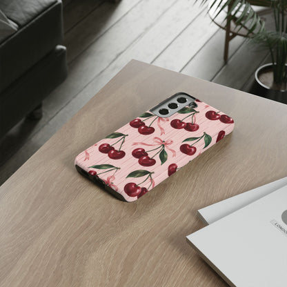 Cherry Ribbon Samsung Galaxy Tough Case | cherry print