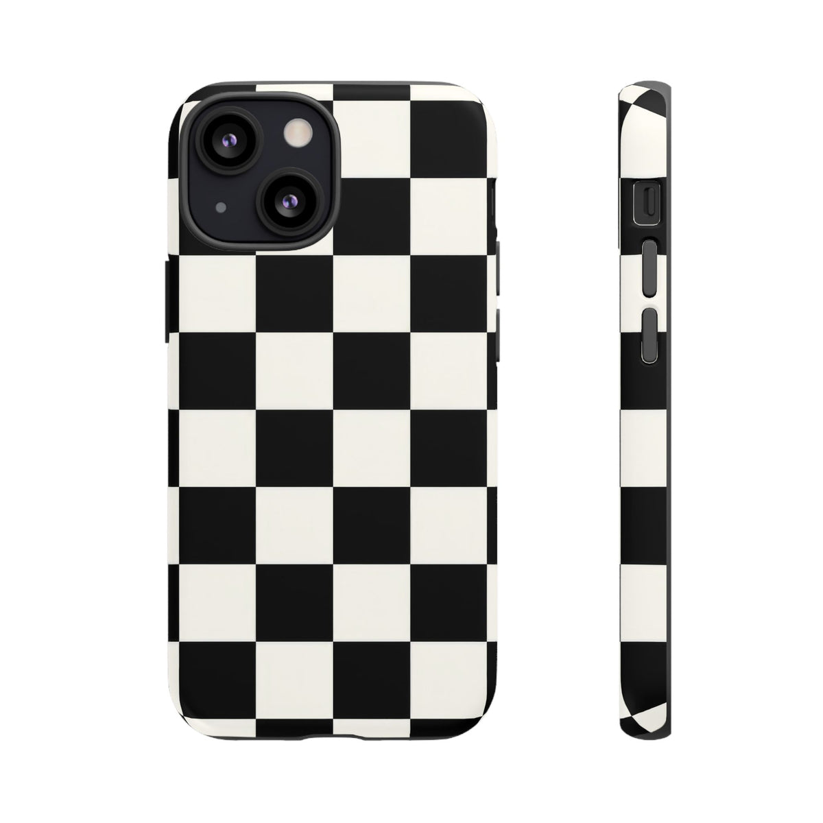 Classic Check iPhone Tough Case | Black & White Checkerboard