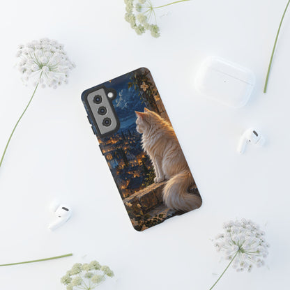 Moonlit Window Samsung Galaxy Tough Case | white cat