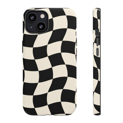 Liquid Check iPhone Tough Case | Wavy Checkerboard