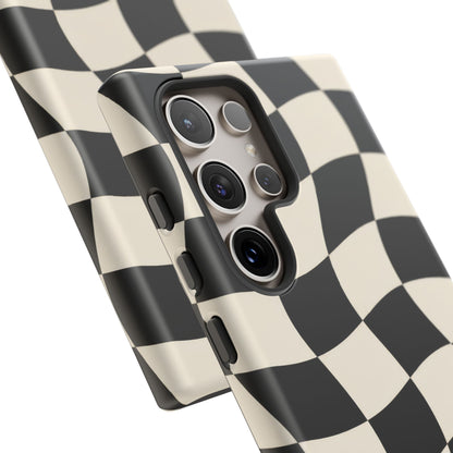 Liquid Check Samsung Galaxy Tough Case | Wavy Checkerboard