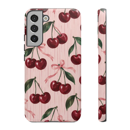 Cherry Ribbon Samsung Galaxy Tough Case | cherry print