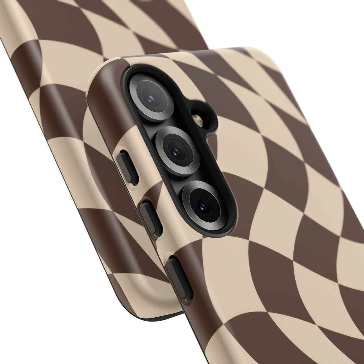 Espresso Wave Samsung Galaxy Tough Case | brown checkerboard