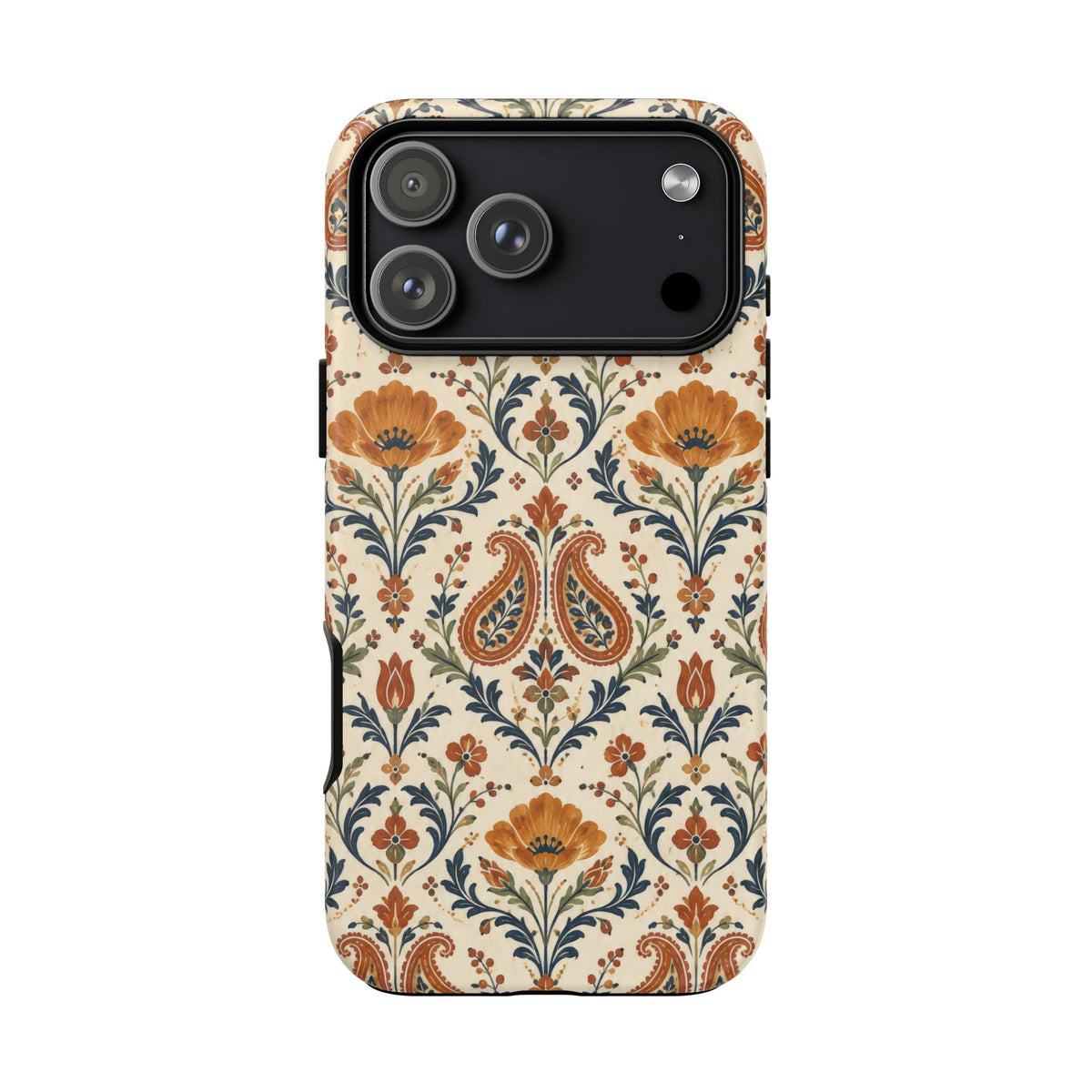 Terracotta Arabesque iPhone Tough Case | Terracotta Floral Paisley