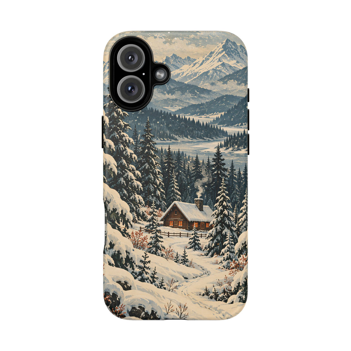 Vintage Winter Cabin Tough Phone Case