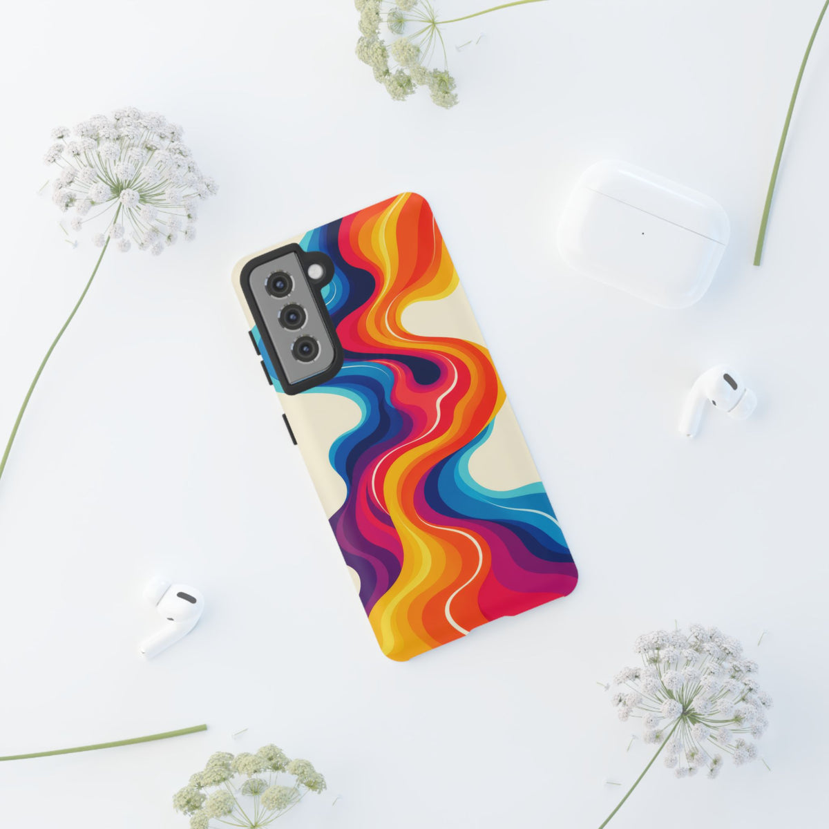 Chromatic Current Samsung Galaxy Tough Case | retro waves