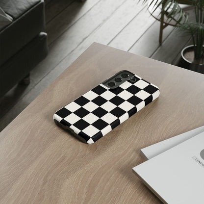 Classic Check Samsung Galaxy Tough Case | Black & White Checkerboard