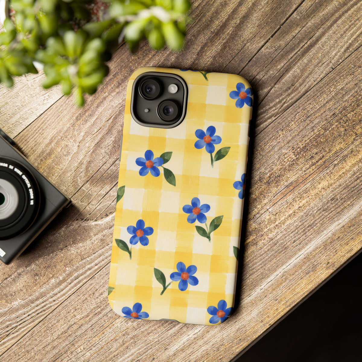 Buttercup Picnic iPhone Tough Case | yellow gingham