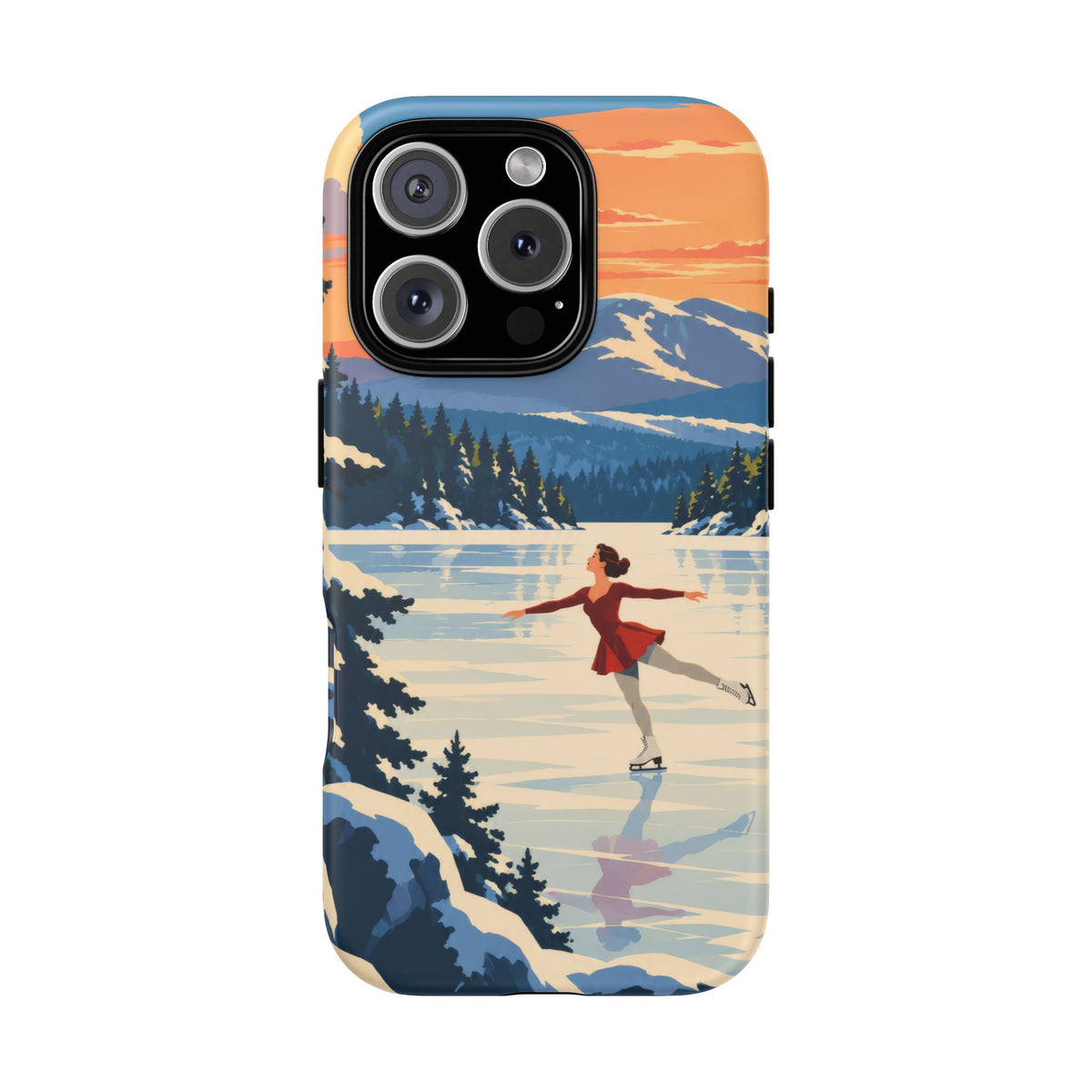 Lake Placid Skater — Winter Glide iPhone Tough Case