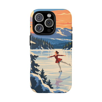 Lake Placid Skater — Winter Glide iPhone Tough Case