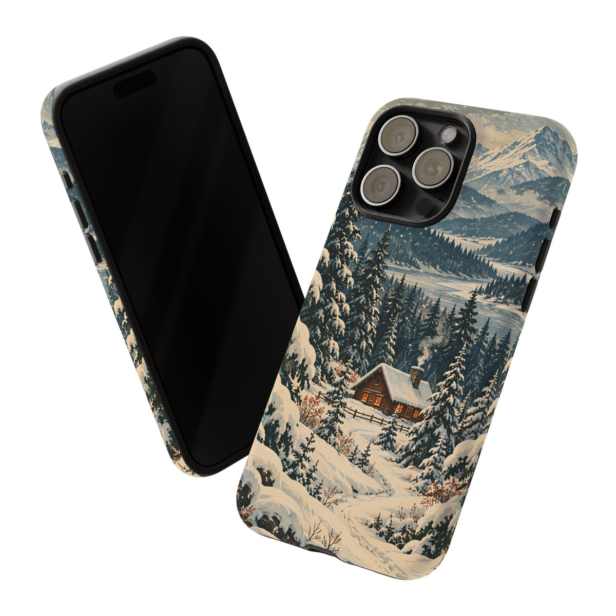 Vintage Winter Cabin Tough Phone Case
