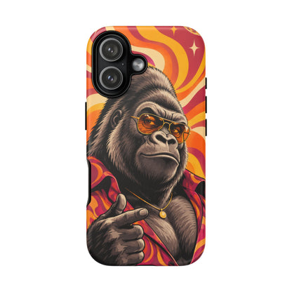 Velvet Groove iPhone Tough Case | Retro Disco Gorilla Art