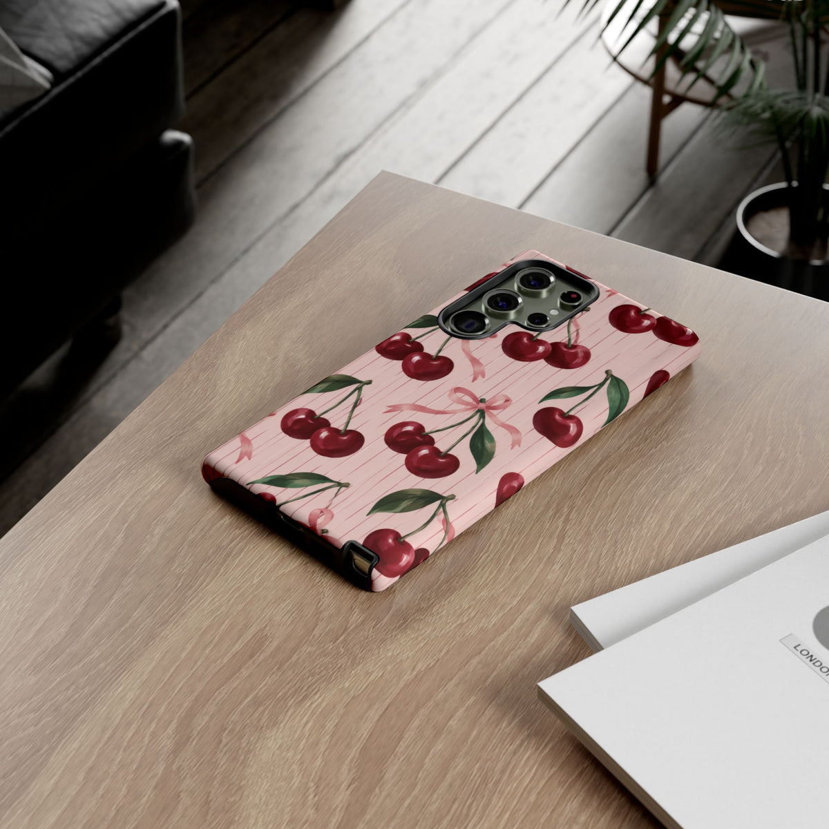 Cherry Ribbon Samsung Galaxy Tough Case | cherry print